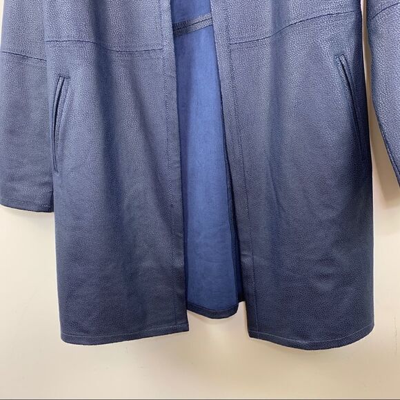 Chico’s Navy Vegan Leather/Suede Jacket Topper XS/2 - Picture 3 of 15